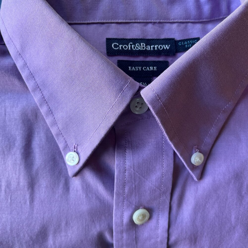 Men's Dress Shirt Purple Croft & Borrow 15 1/2